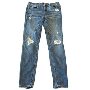 Judy Blue Skinny Fit Distressed Frayed Hem Jeans Blue JB8263DK Size 9/29